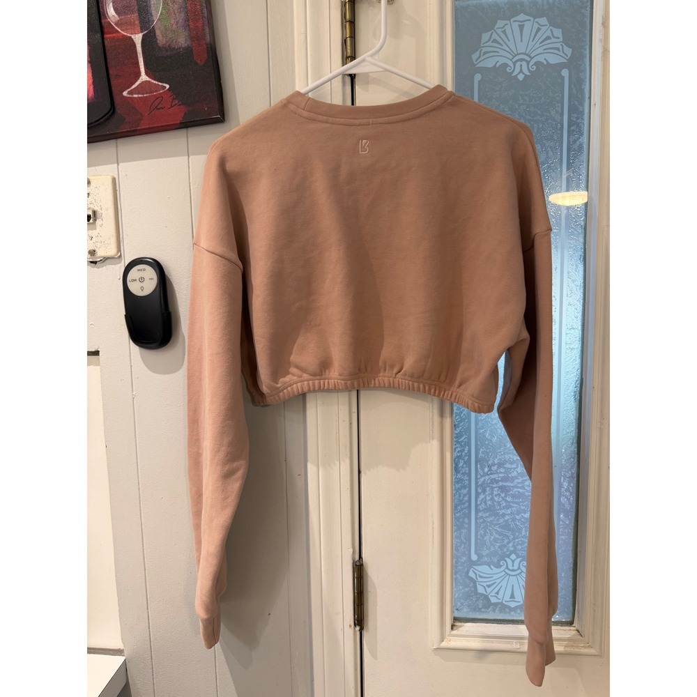 Buffbunny Collection Mauve Pink Cropped Sweatshirt Fleece Pullover Medium - Picture 4 of 5